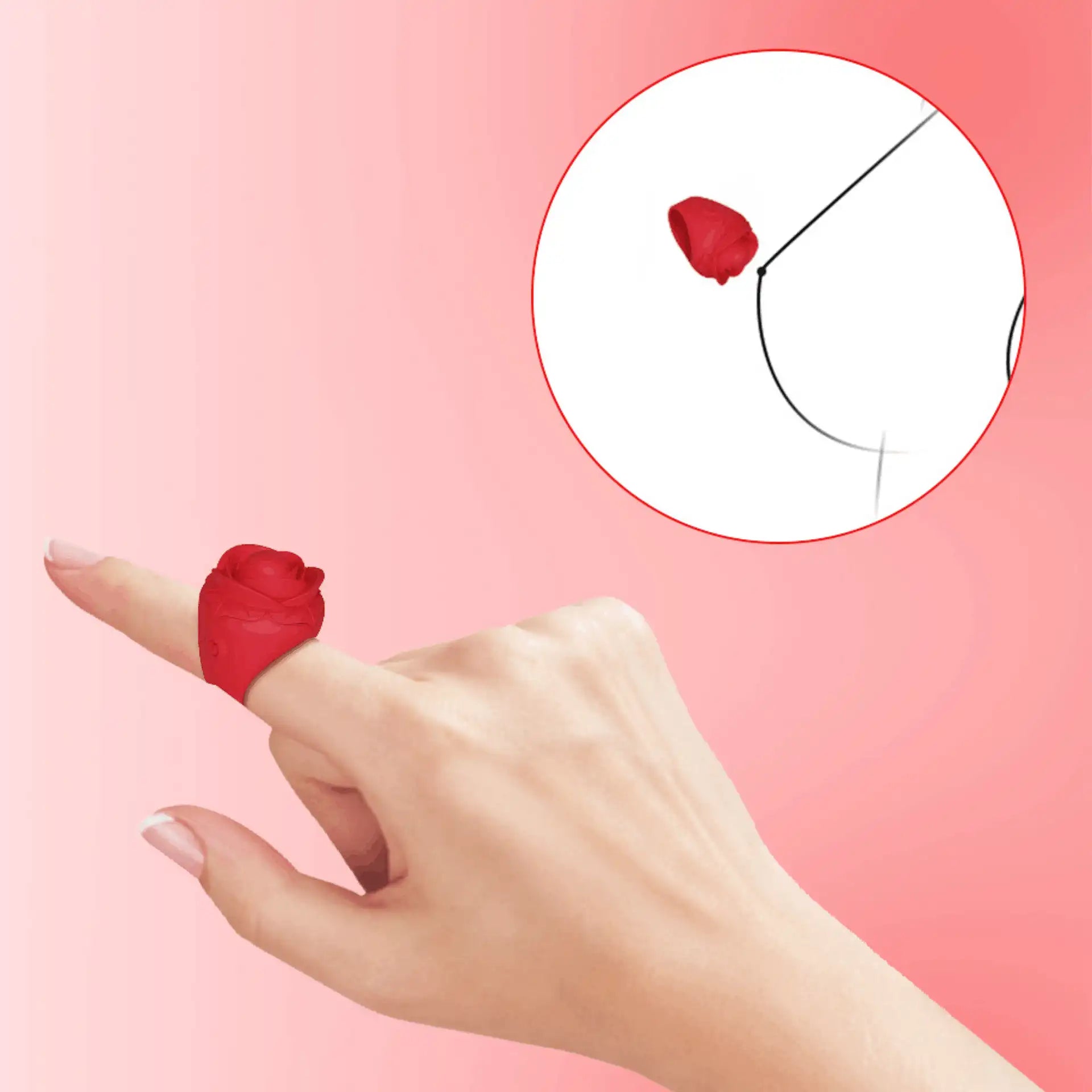 Ruby – Bague vibrante en silicone