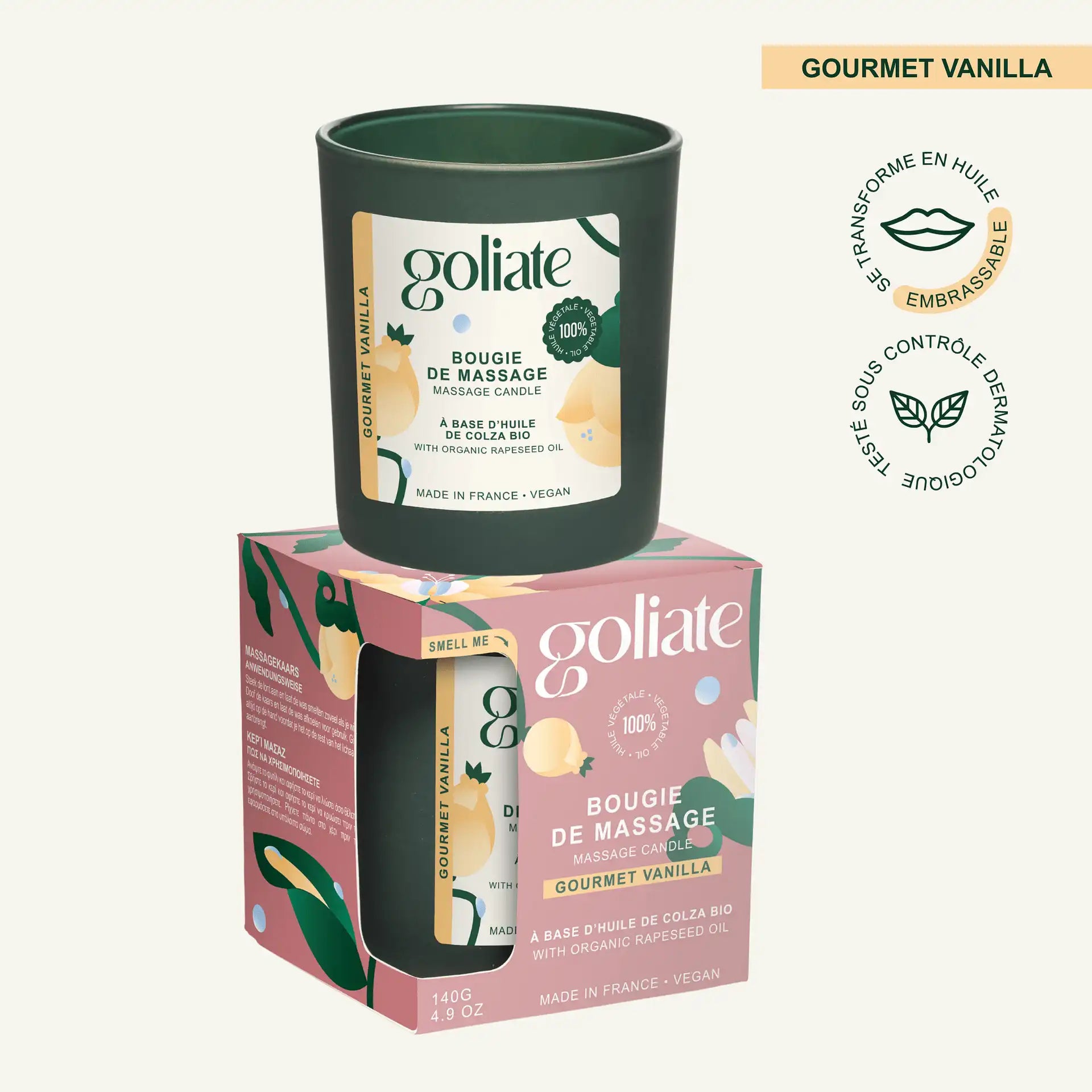 bougie de massage bio Goliate