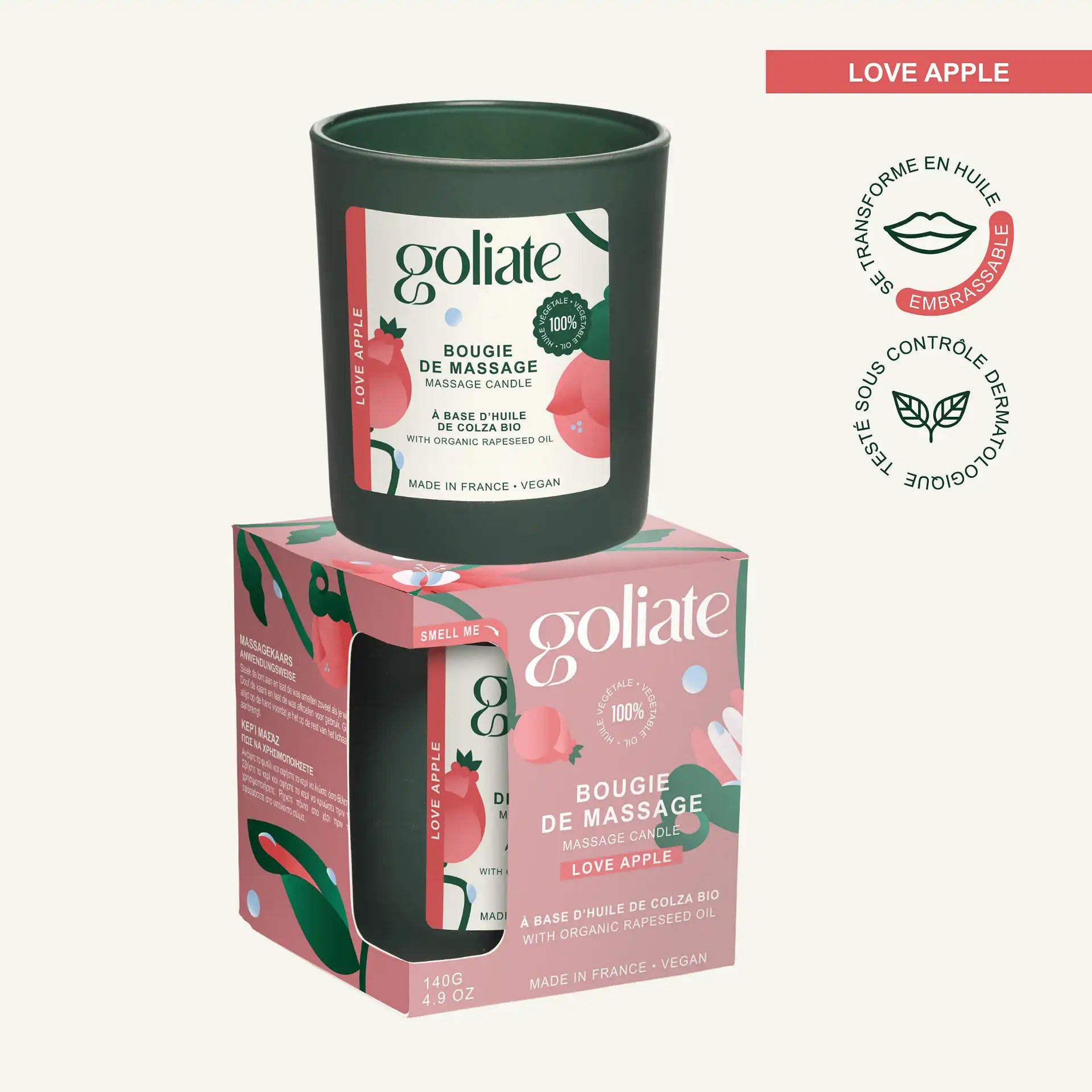 bougie de massage bio Goliate