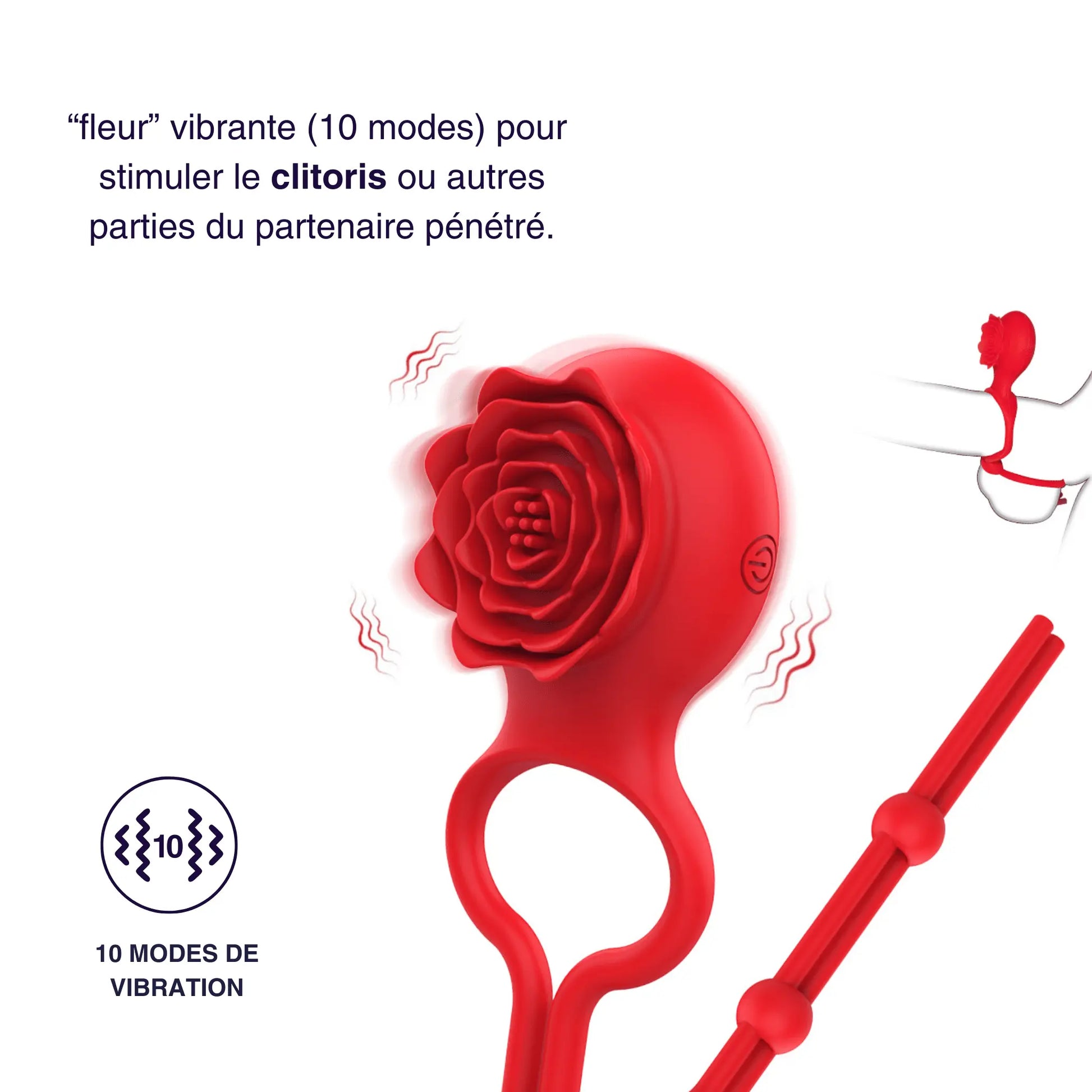 anneau pénien vibrant cockring ajustable silicone Mon Amour