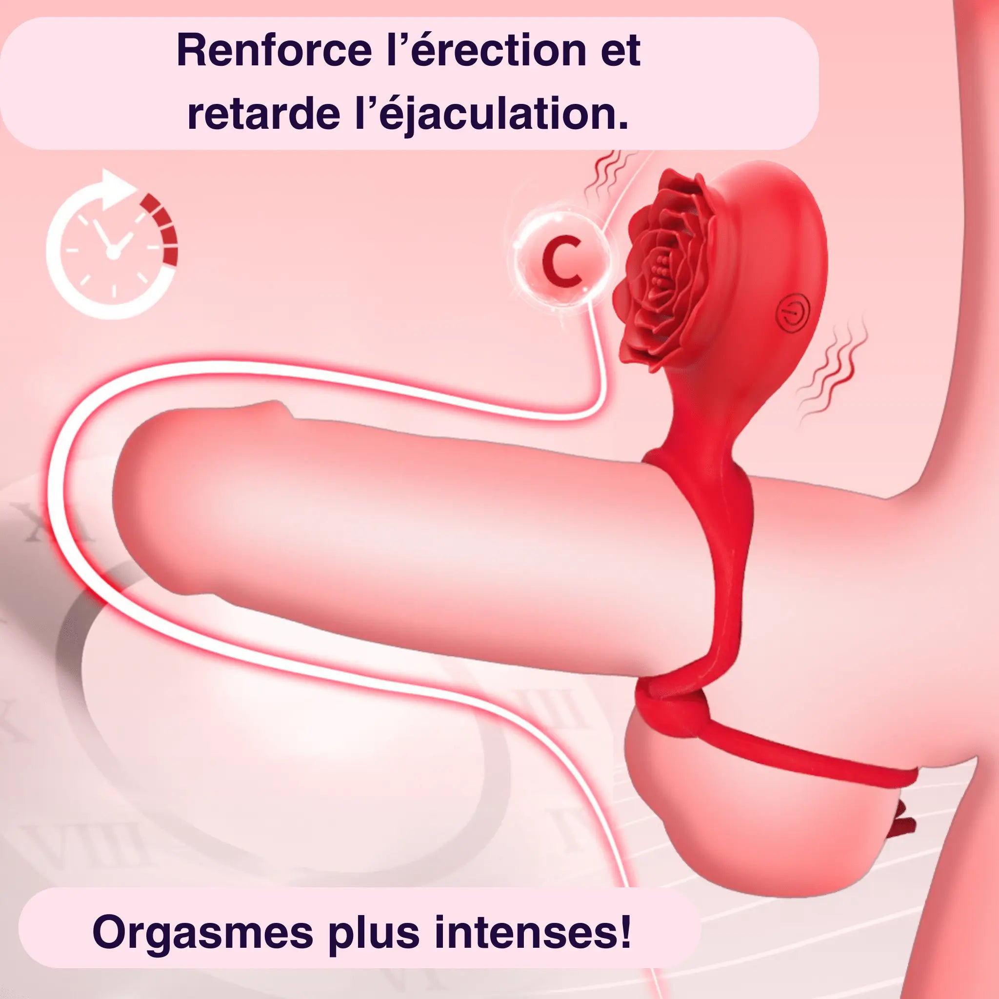 anneau pénien vibrant cockring ajustable silicone Mon Amour