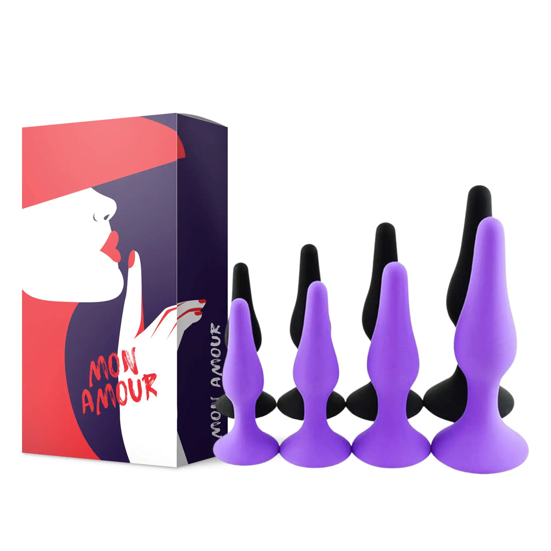 Lot de 4 plug anal silicone tout doux by Mon Amour