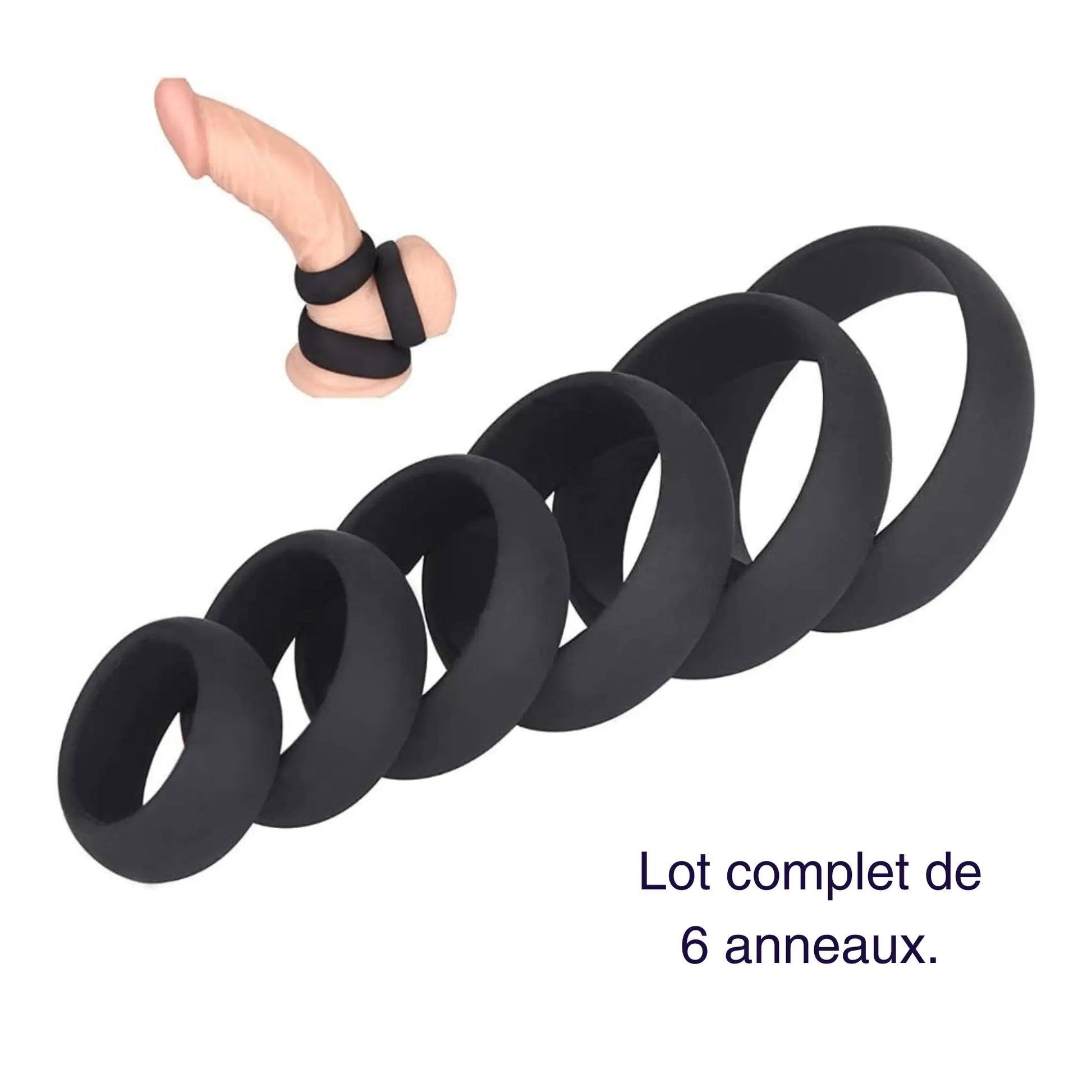 Lot 6 cockring pour soutenir l'érection by Mon Amour